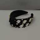 Gothic Knotted Headbands for Women - Embellished Rhinestone Pearl Top Knot Hair Accessory, Costume Party Gifts