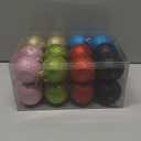 Syhood 24 Pcs Vintage Glittering Christmas Ball Ornaments Plastic 2.4 Inch Colorful Retro Shatterproof Christmas Ball for Tree Hanging Decorations Holiday Wedding Party Decorations