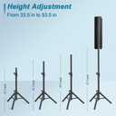 Vondynote Pair of Tripod Speaker Stands Adjustable Height from 33.5" to 53.5" Slim Mini Speaker Stand PA DJ Short Tripod Speaker Stand