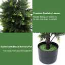 PINPON 2 Pack 4FT Artificial Cedar Trees with Detachable LED Light Strip Lighted Realistic Faux Topiary Evergreen Shrubs UV Resistant Potted Plants for Indoor Outdoor Front Porch Entryway Patio Decor