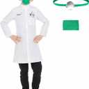 fun shack Kids Dentist Costume, Dentist Outfit for Boys and Girls, Fun Dental Role Play Dress-Up for Children (Small, White)