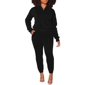 Nimsruc 2 Piece Outfits For Women Sweatsuits Jogging Set (Medium, 718-black)
