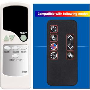 Replacement Remote Control for Real Flame Electric Fireplace 8080E 8080E-W 8080E-DW 8080E-BLK 8080E-GRY 9900E-W 9900E-CO 9900E-GRY 13055E-WHT