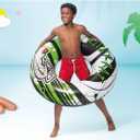 Intex River Rat 48 Inch Inflatable Vinyl Towable Boat Floating Tube Raft for Swimming Pool and Lake in Green Rat or Graffiti Rat Design, Color Varies