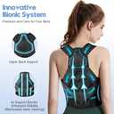 Posture Corrector for Men with Bionic System - Upgraded Back Brace for Women, Adjustable Full Back Support, Shoulder Straightener, Neck, Upper and Lower Back Pain Relief L-Black-7 (Black)