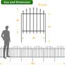 FOREHOGAR Metal Garden Fence 26 in H x 12 ft L, 6 Panels + 7 Stakes Border Dog Fence Panels Animal Barrier, No Dig Garden Fencing for Yard Patio Flower Bed Lawn Outdoor, Arch Black