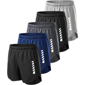 JZCreater Mens Shorts, 2-in-1 Athletic Workout Running Shorts with Liner, 2 Inner Pocket, Quick Dry Gym Shorts for Men (L)