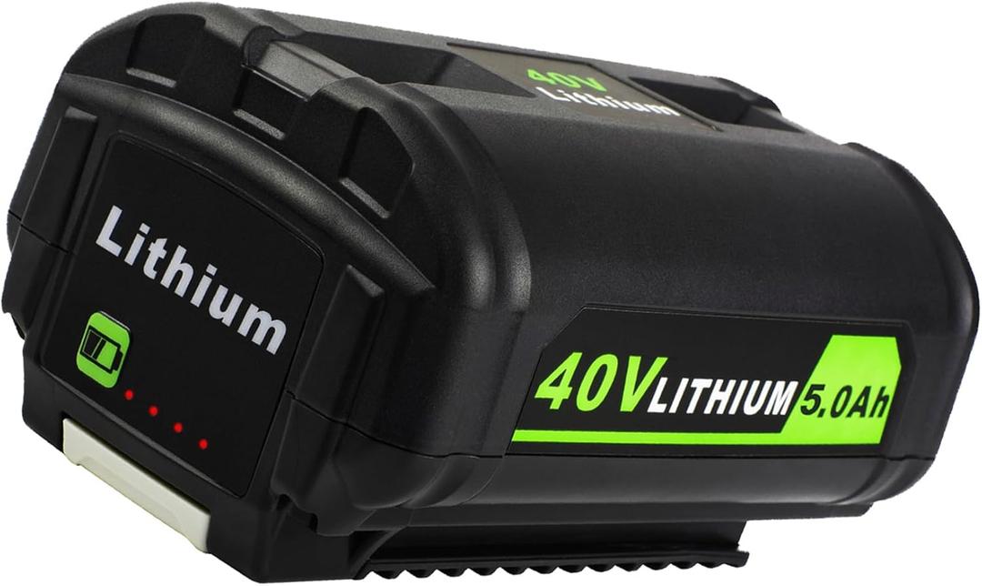5.0Ah 40V Battery Replacement for Ryobi 40V Battery Compatible with Ryobi 40V Lithium-Ion Rapid Charger and Ryobi 40V Cordless Power Tools