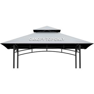 Grill Gazebo Replacement Canopy Top - AONEAR 5'x8' Outdoor BBQ Tent Roof Cover Double Tiered Outdoor Grill Shelter Fit for Model L-GG001PST-F (Gray)