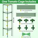 Legigo 2 Pack 57 Inch Tomato Cage for Garden, Heavy-Duty Tomato Trellis Plant Support Stakes, Adjustable Garden Trellis Plant Cage for Climbing Plants Peppers Outdoor Raised Garden Bed and Vegetables
