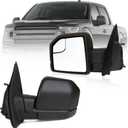 MITZONE F150 Drive Side Mirror Compatible with 2015-2020 Ford F-150 with Blind Spot Glass Power, 3-Pin Without Turn Signal Light, Non-Heated, Textured Black, Left Side