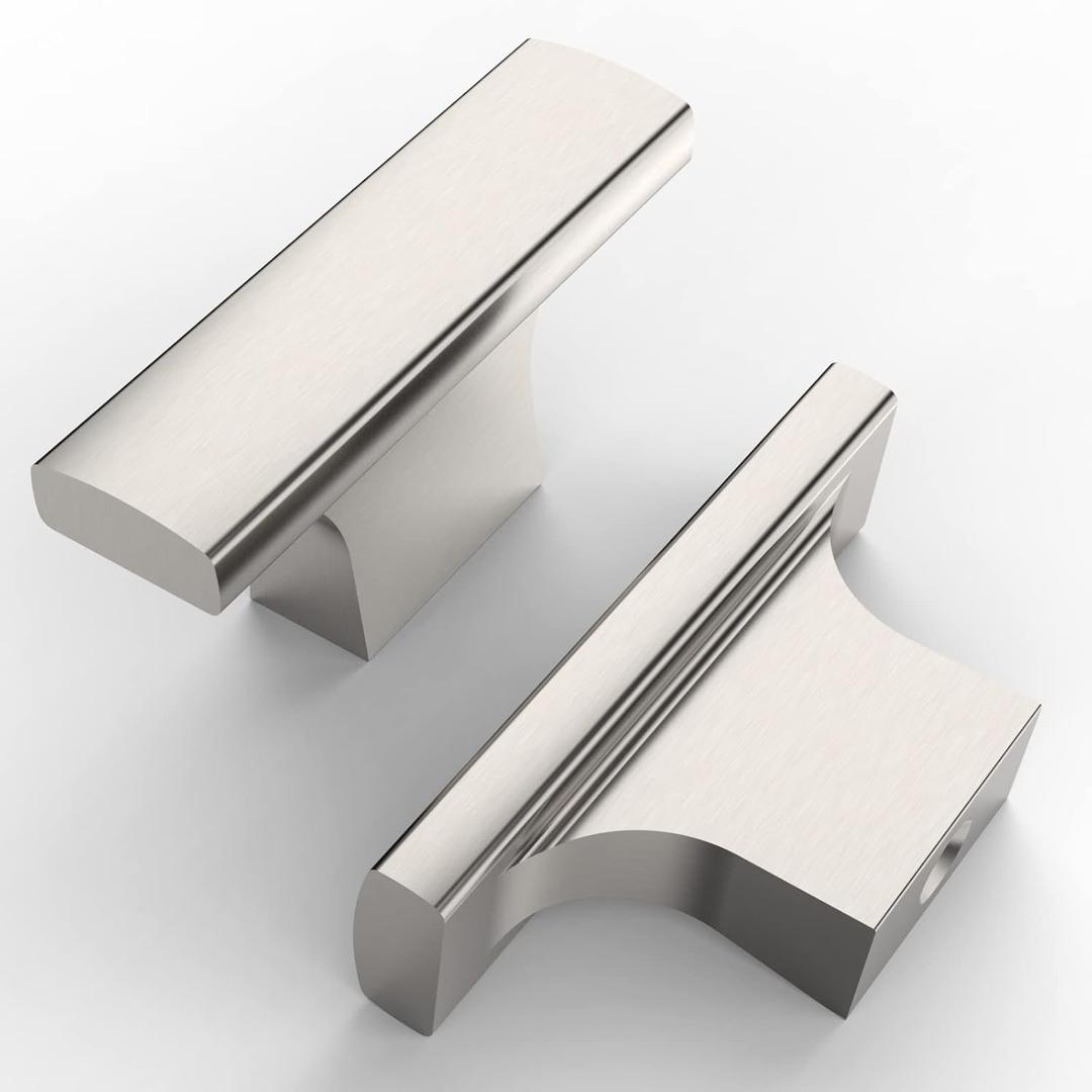 Asidrama 10 Pack Brushed Satin Nickel Kitchen Cabinet Knobs Dresser Drawer Cabinet Hardware Zinc Knobs for Dresser Drawers (Single Hole Knob)