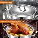 Delarlo Tri-Ply Stainless Steel 12 inch Everyday Pan with Glass Lid, Deep Saute Pan, Kitchen Everything Pan, High Side Chef's Pans, Induction Cooking Pot, Dishwasher Safe, 4QT Stock Pot Up To 600