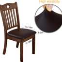 YISUN Chair Seat Covers Set of 4, Pu Leather Waterproof Dining Room Chair Covers, Stretch Chair Cover for Dining Room Chair Protector Slipcover for Kitchen, Hotel (Pu Coffee, 4)