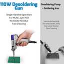 WEP 948D-I 110W High Power Desoldering Station with 4 Desoldering Nozzles, Temperature-Controlled with 3 Pre-set Channels, Tiltable Display, ESD-Safe
