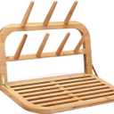 Baby Bottle Countertop Drying Rack Bamboo,Space Saving Kitchen Drying Rack & Bottle Holder for Nipples, Cups, Pump Parts, Accessories, Reusable Ziplock and Freezer Bag Dryer Rack