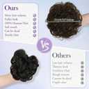RUWISS Large Messy Bun Hair Piece with Claw Clip Human Hair Bun Wavy Curly Chignon Hair Bun Extensions Tousled Updo Hair Pieces for Women Claw Clip Ponytail Hair Scrunchies for Women, Natural Brwon
