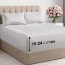 Extra Deep Pocket King Sheets - 4 Piece Breathable & Cooling Bed Sheets - Hotel Luxury Bed Sheet Set - Soft, Wrinkle Free & Comfy - Easily Fits Extra Deep Mattresses - Deep Pocket French Grey Sheets