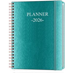 Planner 2026 - Weekly & Monthly Planner Runs from January 2026 to December 2026, 8.5 x 11", 12 Month Tabs, Inner Pocket, PU Leather Cover with Twin-Wire Binding, Monthly Planners 2026, Teal