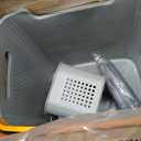 Laundry Basket Set with Handles, 3 Ventilated Plastic Baskets (30L, 17L & 4L Clip-On) and 55L Collapsible Mesh Hamper, Nestable Storage Design (Gray)