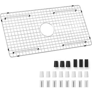 Sink Bottom Grid 29-1/2" X 15-9/16",Centered Drain with Corner Radius 3/8"
Sink Protector for Single Bowl Kitchen Sinks,Stainless Steel Material,Protective Feet
