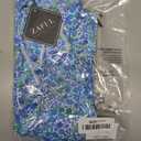 ZAFUL Women's Strapless Ribbed V Wired Lace Up Ruffle Tie High Cut Bandeau Swimsuits Bikini Set (Medium, Blue)