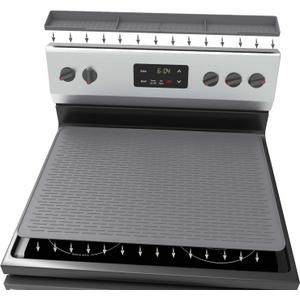 Silicone Stove Top Cover & 29" Over Stove Top Shelf Set, Large Dishes Silicone Drying Mat 28" x 20" For Kitchen Counter, Big 28 inch Trivet Mat for Hot Dishes, Hot Pots and Pans