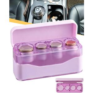 Larger Capacity Coin Holder for Car, Compact Portable Change Coin Organizer | Coin Holder Compatible with Coins of Different Size, Coin Dispenser Storage Fit for Most Vehicle & Trucks, Easy to use