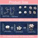 72PCS Pant Waist Tightener for Women, Jean Clips to Tighten Waist Adjustable Pants Button Tightener No Sewing Decoration Accessories Waistband Tighteners for Jeans, Skirts (12 Sets)