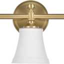 Bathroom Vanity Light Fixtures, Traditional Aged Brass 3 Lights Wall Sconce Lighting with Opal Glass Shade, Porch Wall Mount Light Fixture for Bathroom, Mirror Cabinets Hallway Stairs