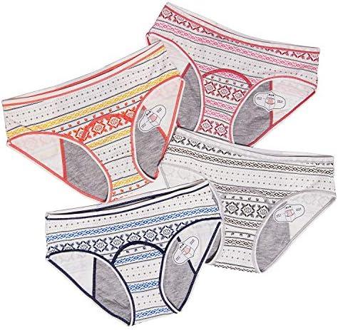 Anna & Eric 4 Pack Teen Girls Protective Panties Leak Proof Underwear Heavy Flow Women Postpartum Briefs Size S