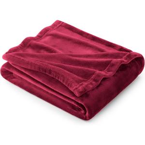 Bedsure Fleece Blanket Twin Size Red - 300GSM Lightweight Plush Fuzzy Cozy Soft Warm Blanket for Bed, Sofa, Couch, Travel, Camping, 60x80 inches