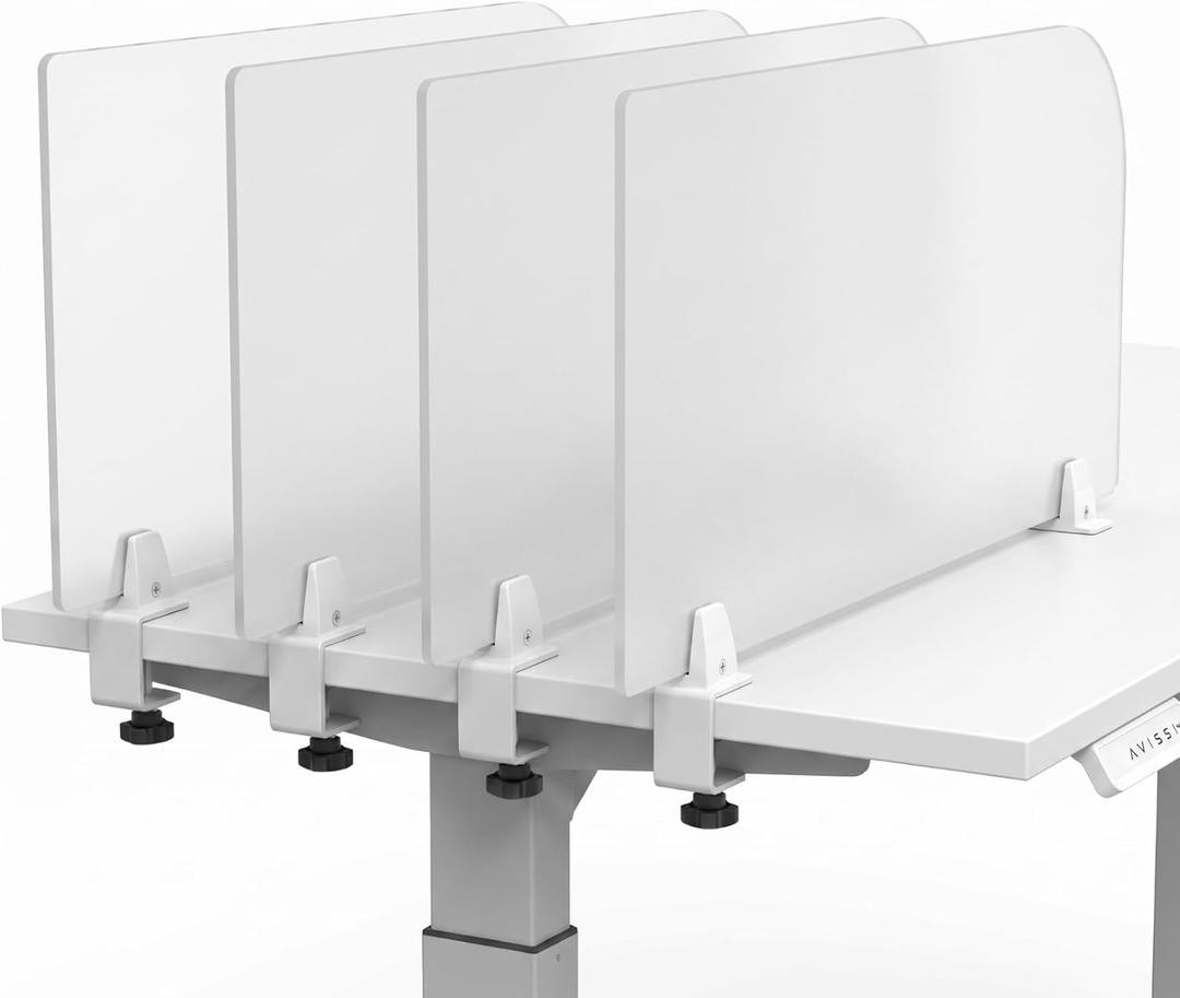 Dunzoom 4 Pcs Heavy Duty Desk Divider Frosted Acrylic Privacy Partitions