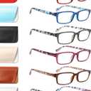 Kerecsen 6-Pack Reading Glasses Blue Light Blocking,Spring Hinge Readers for Men Women,Computer Eyeglasses +1.580