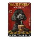 KIYOYO Retro Metal Tin Sign Coffee Company Black Poodle Sign For Outdoor & Indoor Wall Poster Home Bar Shop Decorations Coffee Vintage Sign Gift Poster 12x8 Inch
