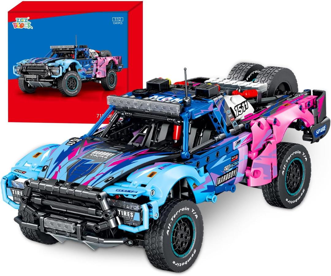 ZGZBLOCK Baja 1000 Trophy Truck Building Blocks Kit,1:12 Scale MOC Race Car Building Toys,Collectible Car Model,for 14+ Year Boys,Adult(1341 Pieces)