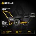 Gorilla Carts GCR-4 Poly Dump Cart, 2-Wheel Garden Wagon with Foldable Handle, 4 cu ft, 300 lb. Capacity, Black/Yellow