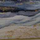 Blue & Gold Mountain Framed Wall Art for Living Room, Abstract Oil Painting with Gold Foil for Bedroom, Modern Luxury Landscape Wall Decor for Office, Framed Ready to Hang 20x40 Inches (G3ADP-123)