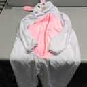 Unisex Animal Costume KidsPlush Hooded Animals Pajamas ChildHalloween Carnival Animal Kid Jumpsuit Boys & Girls (Medium, Bunny)