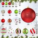 Vercraft 36 Pcs Christmas Ball Ornaments Set Red and Green Christmas Tree Pendants Glittering Plastic Hanging Decorations Lime Green Decor for Xmas Tree Wreath Holiday Party Decorations