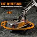 20.4 Inch 22 Channels Remote Control Excavator Truck 1/14 Scale Metal Shovel Independent Arms RC Digging Machine Metal Alloy Construction Vehicles Toy for 14y+ Beginners