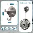 Antimbee 10 Pack Reusable Suction Hooks, Removable Small Suction Cups for Shower, Bathroom, Glass, Door, Windows, Kitchen - Up to 11 lbs on Smooth Surface (Transparent Gray)