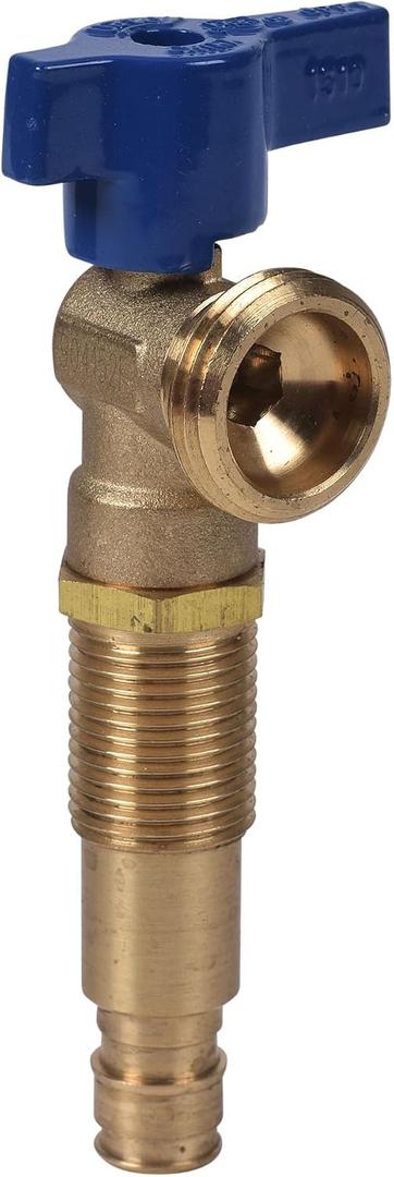 Oatey 38880 Washing Machine Outlet Box Valves, 1/4 Turn F1960 3/4 In. Nh Blue