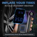 POCKET AIR PRO Tire Inflator Portable Air Compressor by Bullseye Pro for Tires, Balls, Bike with Persta Valve, Auto Shut Off, Inflates in 2 Min, Cordless Rechargeable 6000MAH,150 PSI, SoS Light