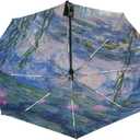 Vipsk Folding Umbrella Claude Monet Water Lilies Painting Travel Umbrella Windproof Automatic Compact Rain Travel Umbrella,Lightweight,Auto Open/Close
