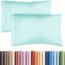 King Pillow Cases Set of 2 - Ultra Soft Hotel Quality Pillowcase Covers - Comfy, Cozy & Wrinkle Free - Shrinkage, Stain and Fade Resistant - Machine Washable Pillow Protectors - 2 Piece Set - Spa Blue