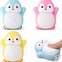 3Pcs Kawaii Penguin Squeeze Toys, Ultra Soft Slow Rising Squishy Stress Relief Sensory Toys, Cute Animal Anxiety Relief Hand Squeeze Toys, Party Favors Gifts for Adults