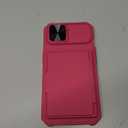 BXYJY for iPhone 15, iPhone 14, iPhone 13 Wallet Case with Card Holder(4-5 Cards), Slide Camera Cover, Military Grade Drop Protection, Heavy Duty Girly Men Phone Case for iPhone 15/14/13, Hot Pink