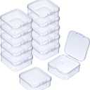 uxcell 72Pcs Clear Small Plastic Beads Storage Containers with Lids, Square Anti-Oxidation Jewelry Storage Boxes for Small Items Craft, Beads, Ear Studs, Necklaces(2.22.170.79In)