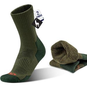 Alpaca Wool Hunting Socks 2 pairs for Men Women, Thermal Warm Compression Thick Winter Cushioned Hiking Boot Moisture Wicking (9-13)